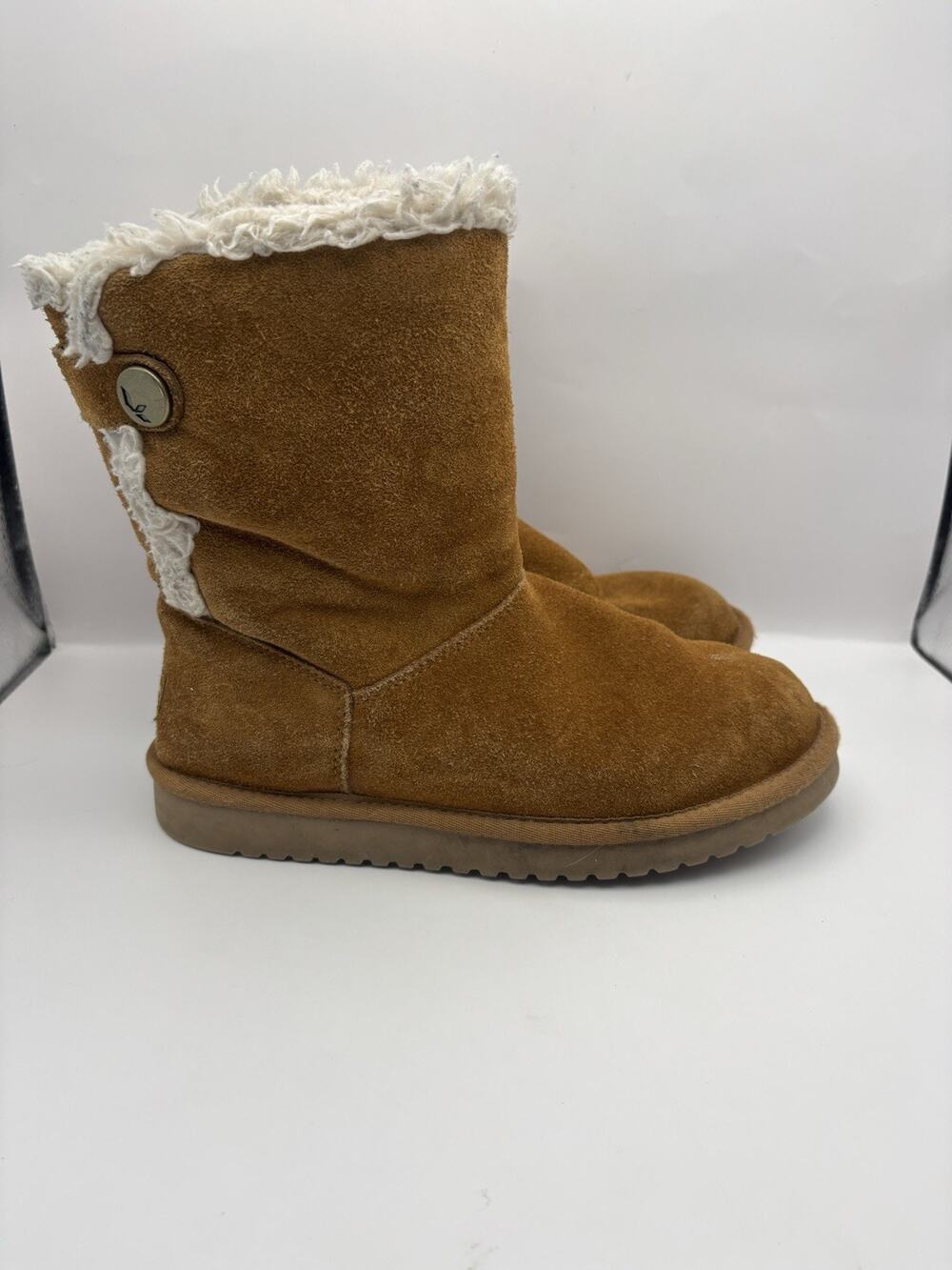 Kookaburra By Ugg Nalie Short Suede Brown Boots Women Size 8